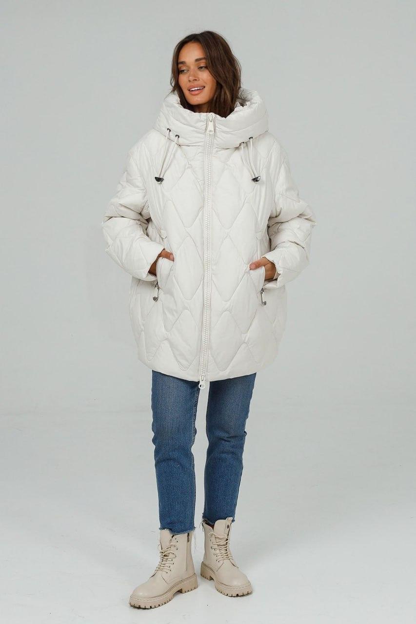 Куртка зимова Автоледі LD-766b р. 54 Перловий