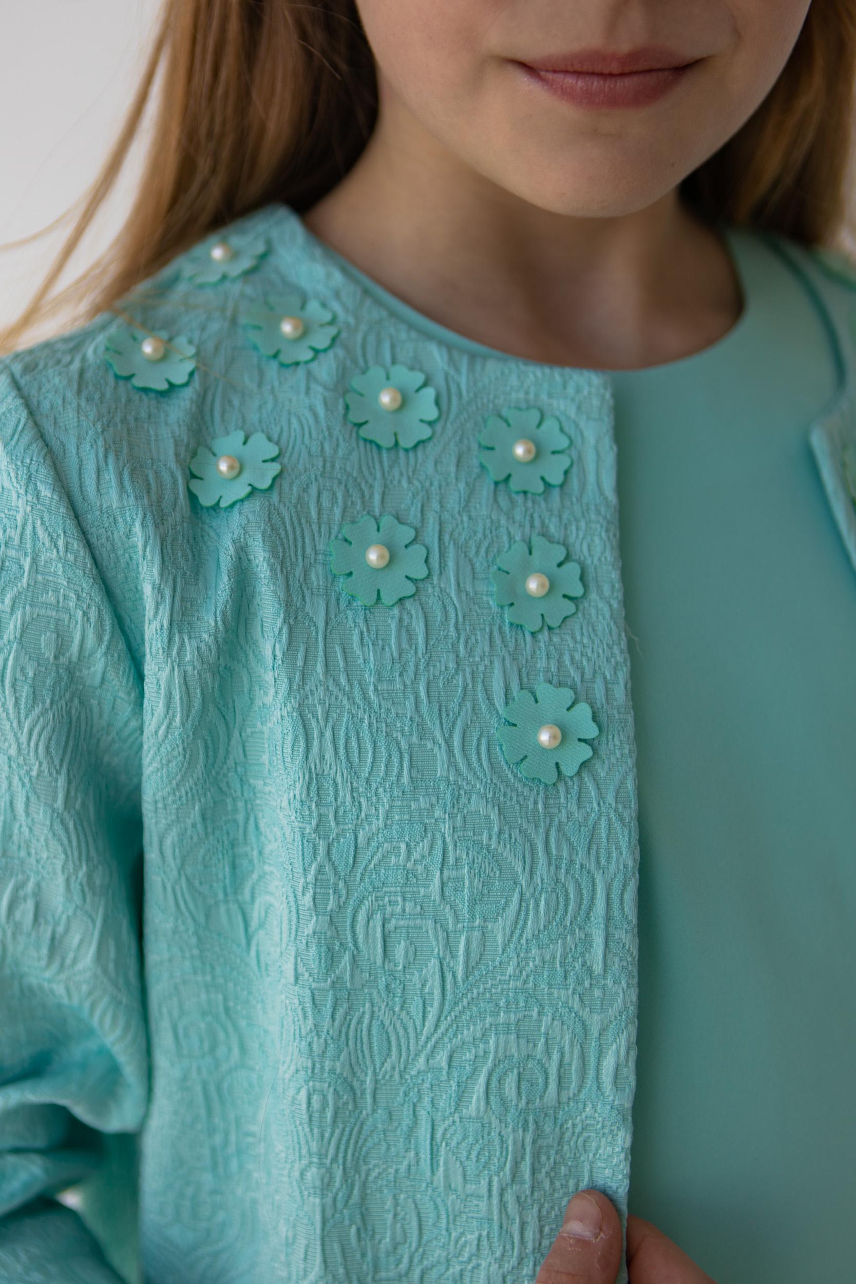 Платье на девочку подростка с жаккардовым кардиганом Diва 152 см Мятный (26003) - фото 3 Платье на девочку подростка с жаккардовым кардиганом Diва 152 см Мятный (26003) - фото 3