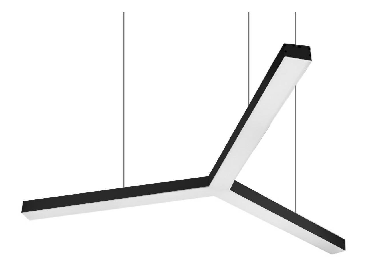 Подвесной светильник светодиодный LEDUA Y черный корпус 220V 86W 5400 Lm 4000К 500х500х500 мм (25344291)