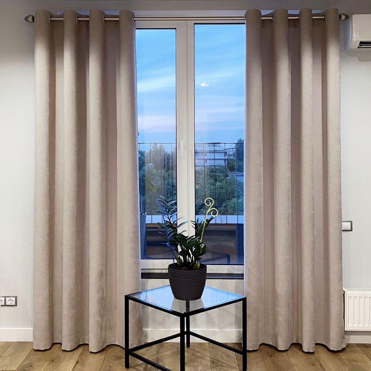 Шторы на серых люверсах микровелюр 175x250 см 2 шт. Бежевый/Капучино (5801700-МТ2/175-GR) - фото 1 Шторы на серых люверсах микровелюр 175x250 см 2 шт. Бежевый/Капучино (5801700-МТ2/175-GR) - фото 1