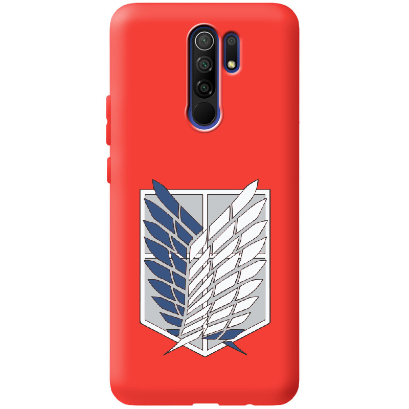 Чехол BoxFace Xiaomi Redmi 9 Атака Титанов Крылья Свободы Красный силикон (40233-bk88-41139)