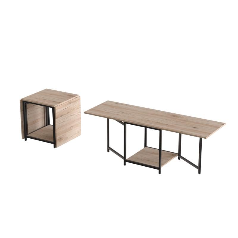 Стіл журнальний трансформер Ferrum-decor Kub Kombo Чорний метал ДСП Дуб Сан-Марино (FRD-105151) - фото 4