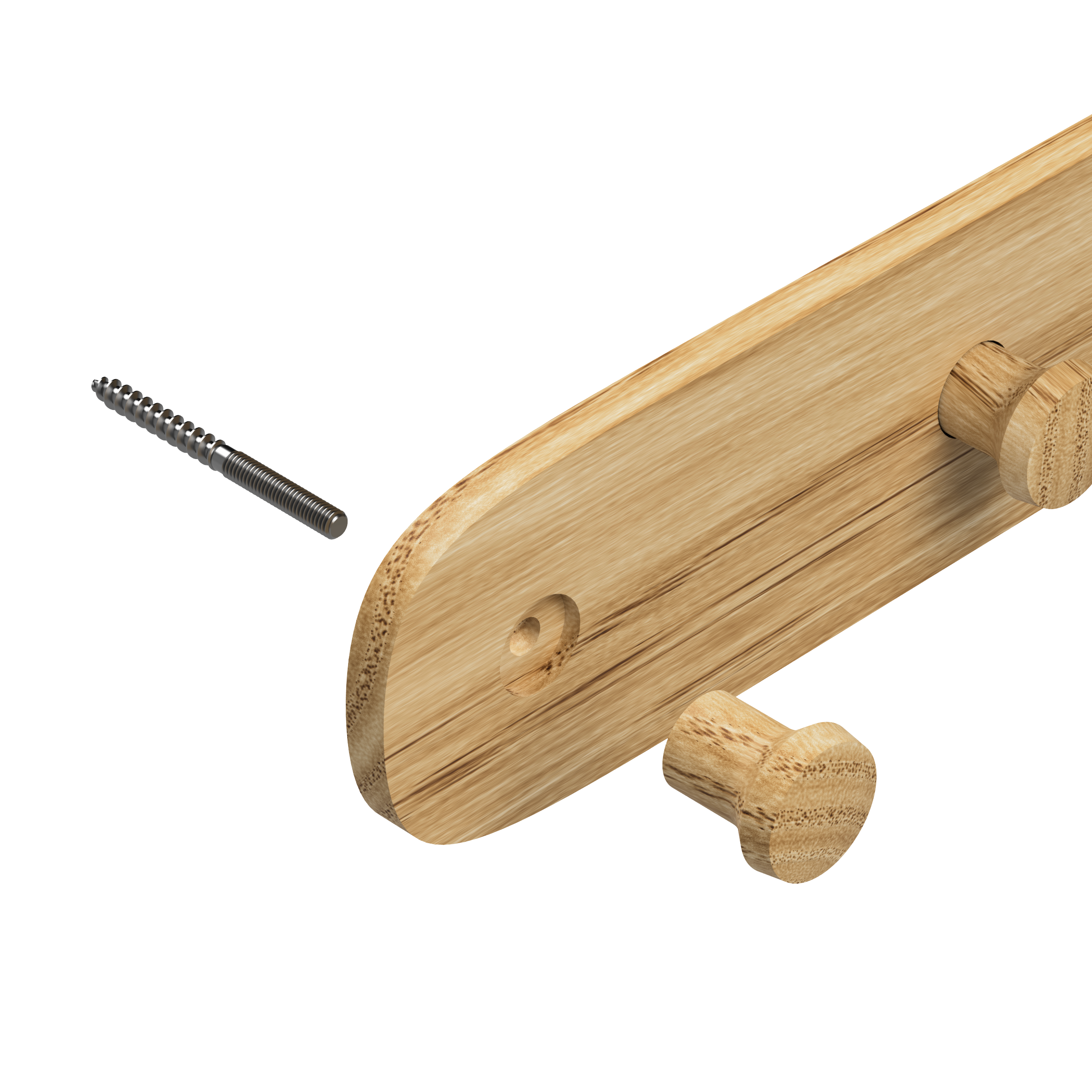 Вешалка настенная деревянная Moon 3 крючки 32 см Дуб - фото 5