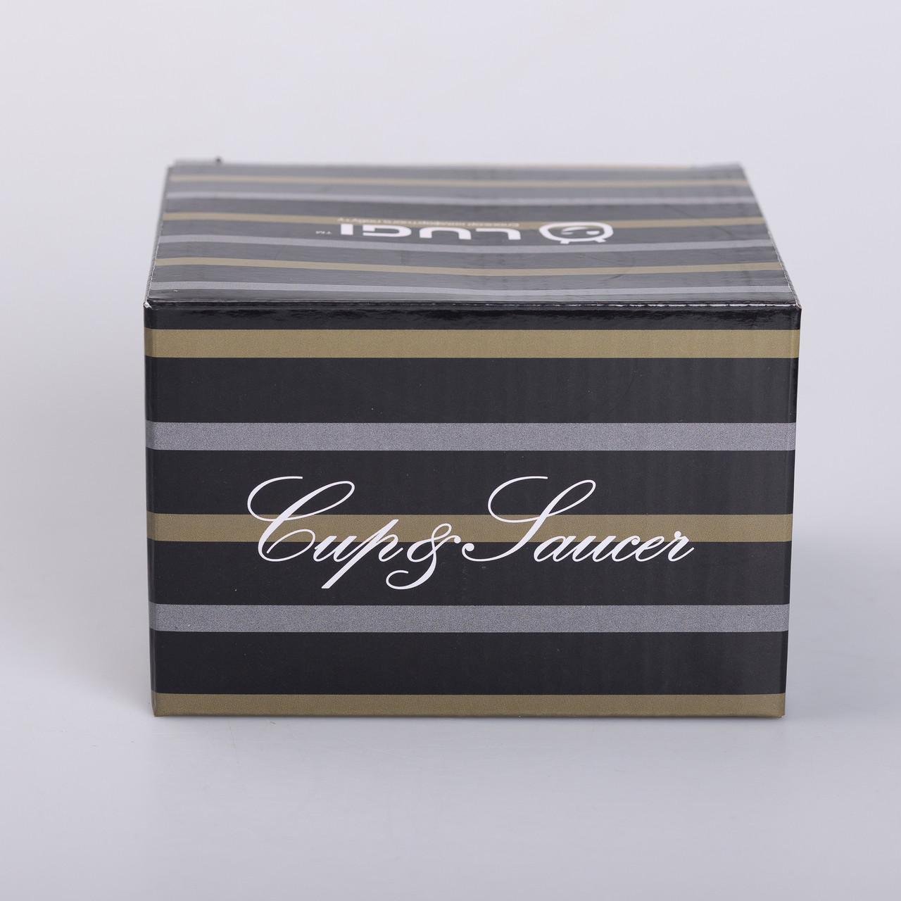 Чашка керамическая с блюдцем для чая и кофе 200 мл в полоску Белый - фото 4 Чашка керамическая с блюдцем для чая и кофе 200 мл в полоску Белый - фото 4