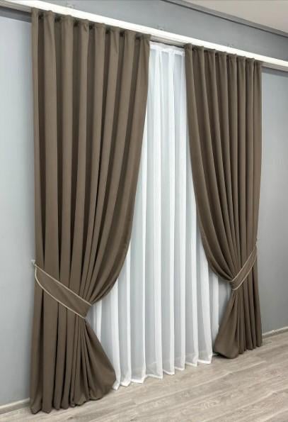 Штори Petek з мікровелюру 1,5х2,9 м 2 шт. Кавовий (1831ш 33-0814) - фото 3 Штори Petek з мікровелюру 1,5х2,9 м 2 шт. Кавовий (1831ш 33-0814) - фото 3