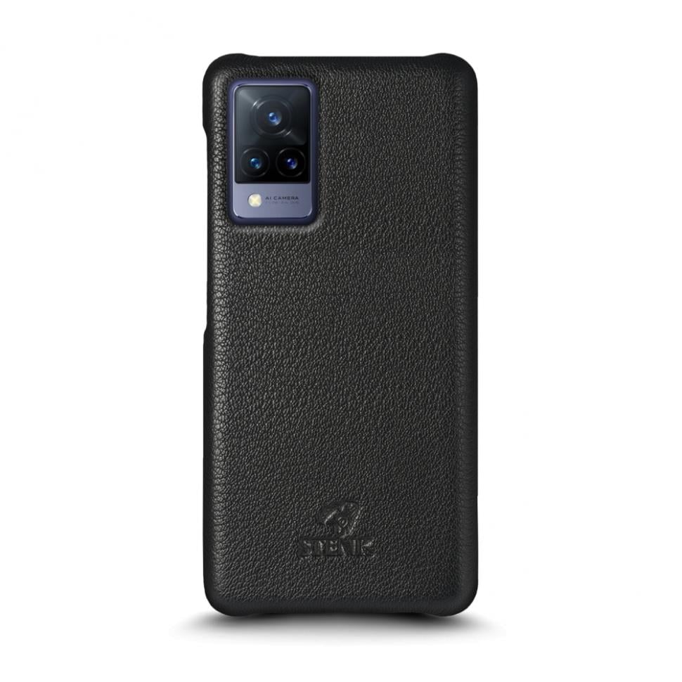 Кожаная накладка Stenk Cover для Vivo V21 Черный (69458)
