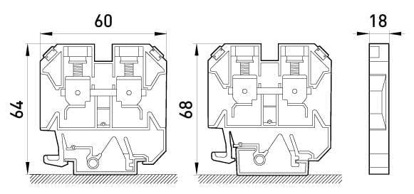 Клемма винтовая наборная E.NEXT e.tc.din.pro.35 125А 35 мм2 х 58,5х18х62 мм Серый (p049006) - фото 2 Клемма винтовая наборная E.NEXT e.tc.din.pro.35 125А 35 мм2 х 58,5х18х62 мм Серый (p049006) - фото 2