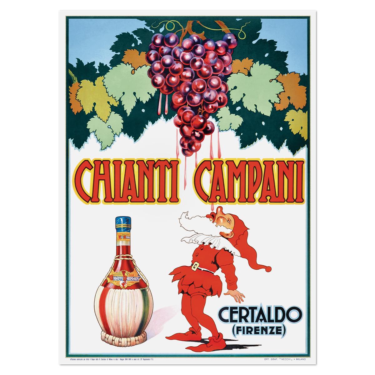 Плакат винтажний Chianti Campani 1939 61x84 см (0042)