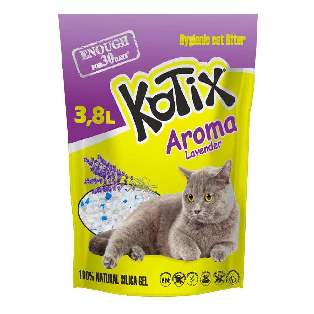Наполнитель силикагелевый для туалета кошек с ароматом лаванды Kotix Lavender 3,8 л (2016691472)