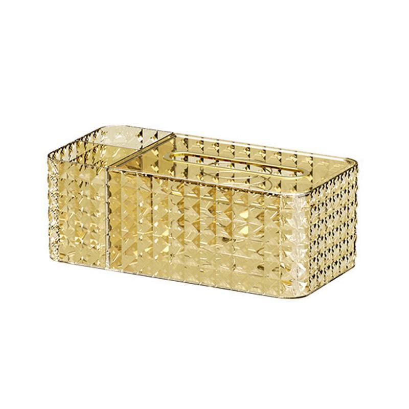 Органайзер-коробка для серветок Lesko 3329 прямокутний пластиковий Gold (25713858)