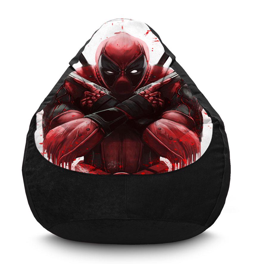 Кресло-мешок iPuff Deadpool with a gun Marvel флок XL 80x110 см Черный (113920) Кресло-мешок iPuff Deadpool with a gun Marvel флок XL 80x110 см Черный (113920)