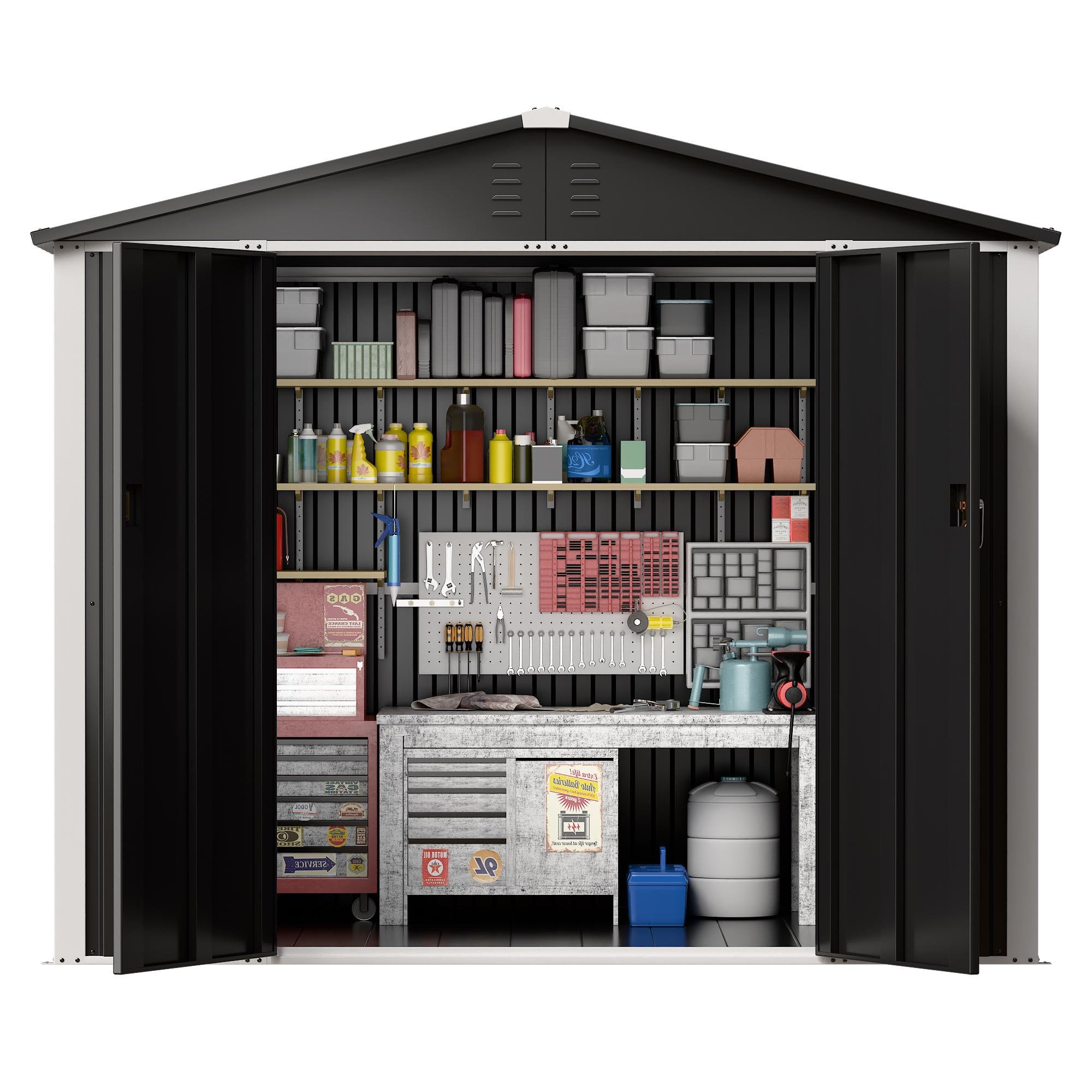 Хозблок-сарай металлический DS-03 CUSTOMIZED с двускатной крышей 2000х2400х1800 мм Темно-серый PANTONE 10C - фото 3