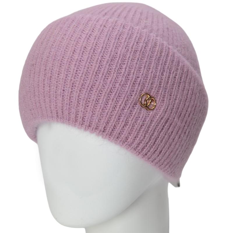 Шапка женская с двойным отворотом Novita Гранат one size Лиловый - фото 1 Шапка женская с двойным отворотом Novita Гранат one size Лиловый - фото 1