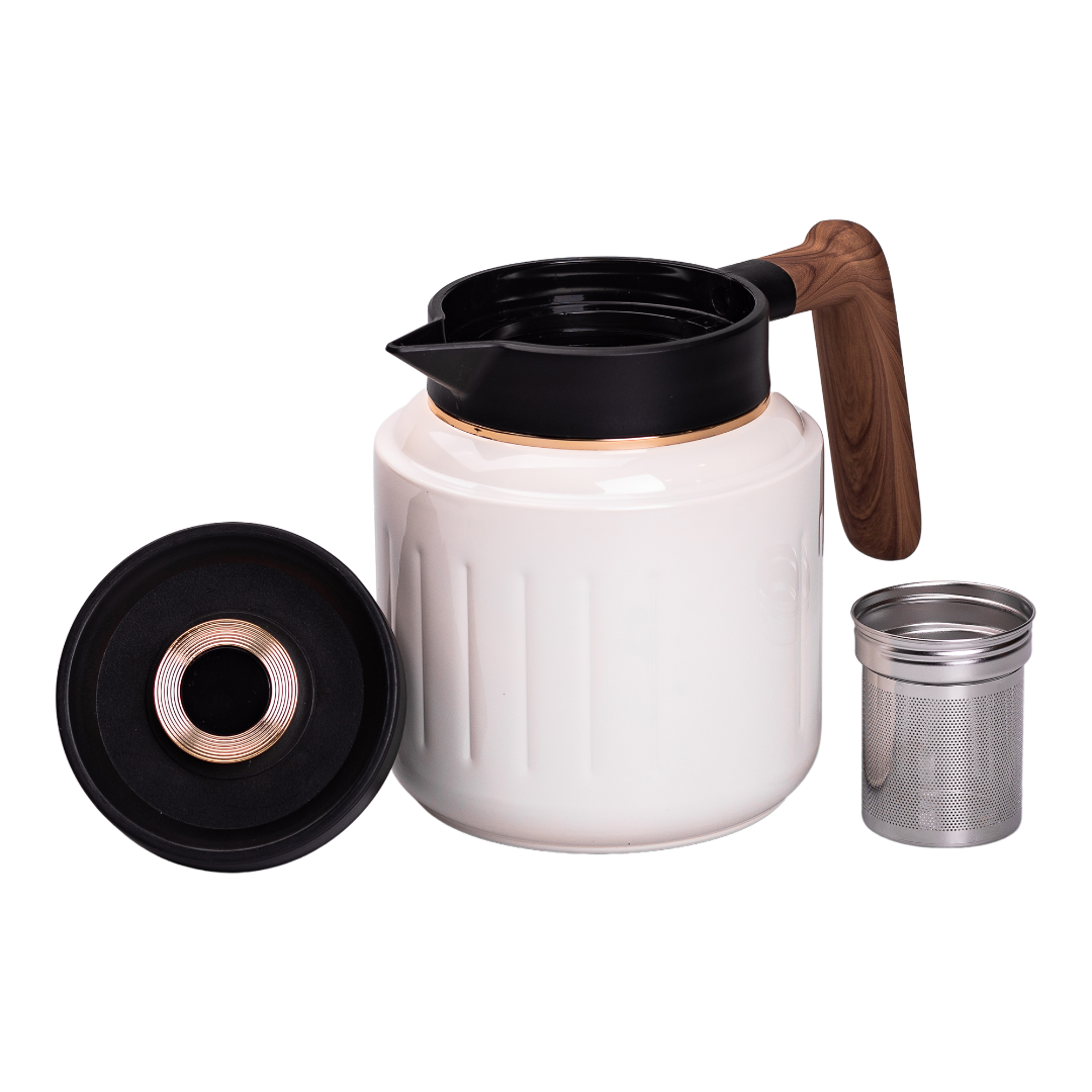 Чайник-термос із заварником та датчиком температури 1 л Білий