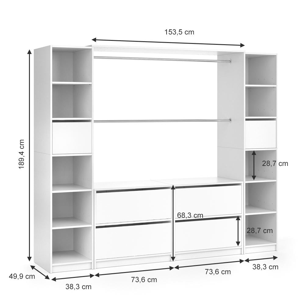 Гардероб модульный готовый Vicco Visit XXXL Белый - фото 2 Гардероб модульный готовый Vicco Visit XXXL Белый - фото 2