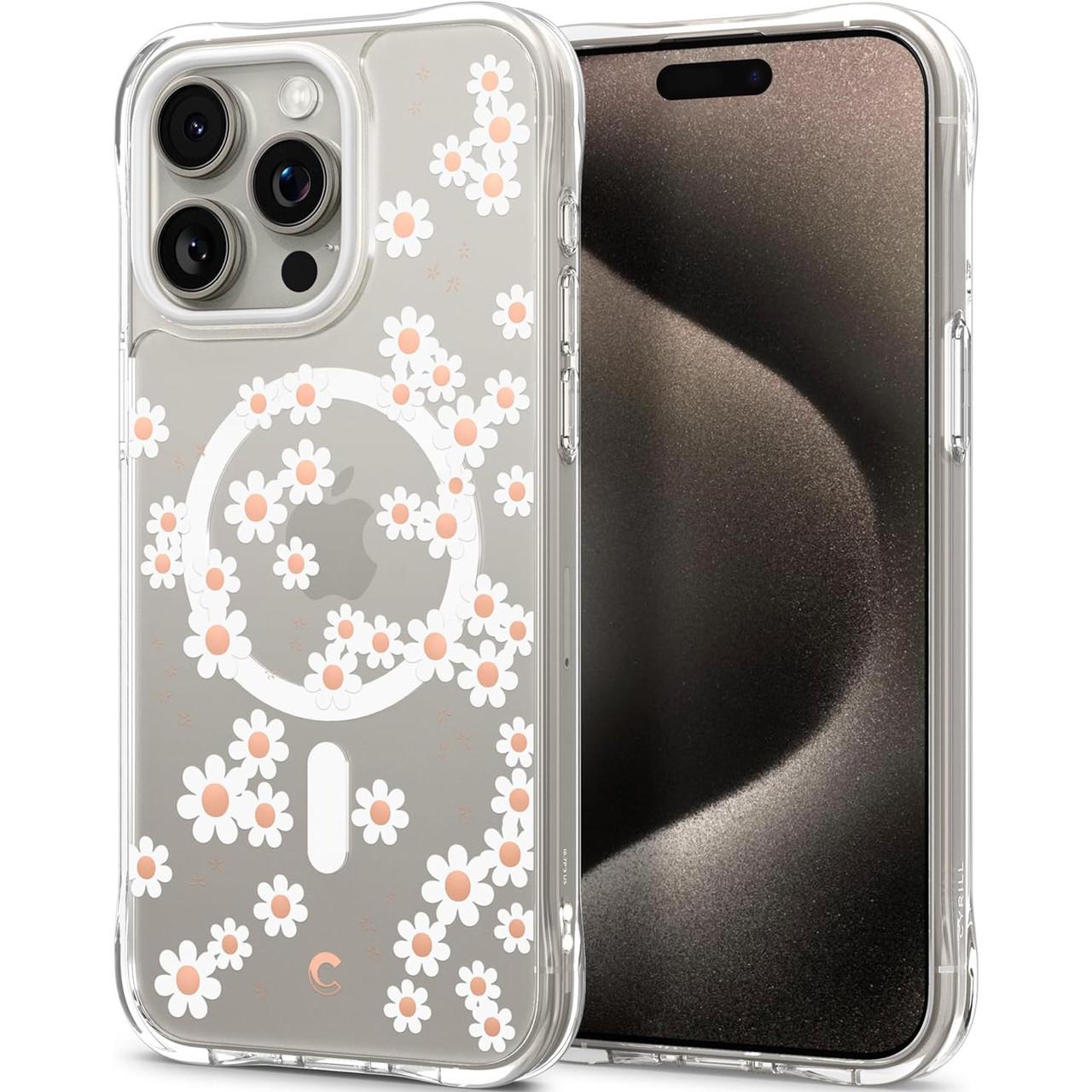 Чехол накладка Spigen Ciel Case with MagSafe for iPhone 15 Pro Max White Daisy (ACS06624)