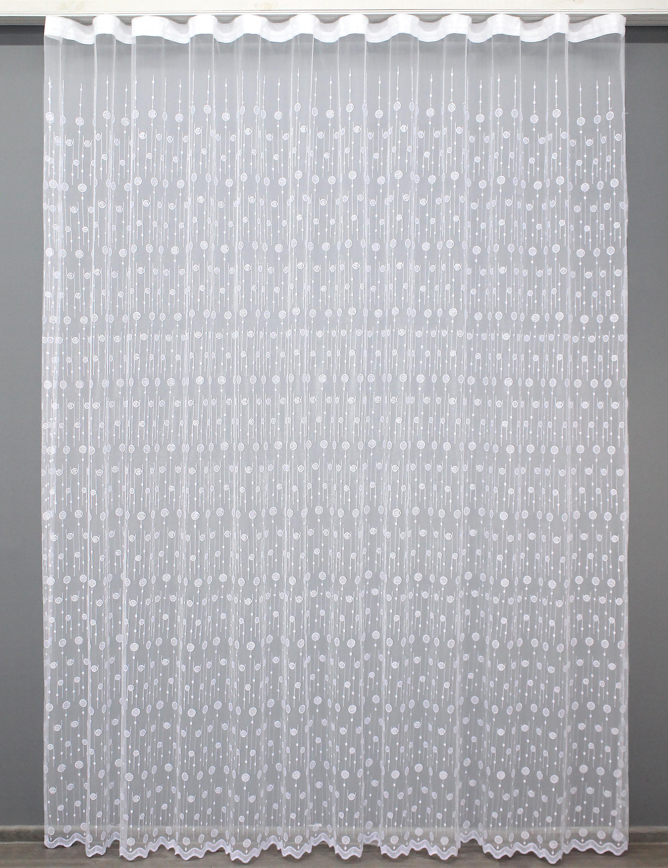 Тюль VR-Textil 1383т Фатин з вишивкою 300х270 см Білий (42-0143)