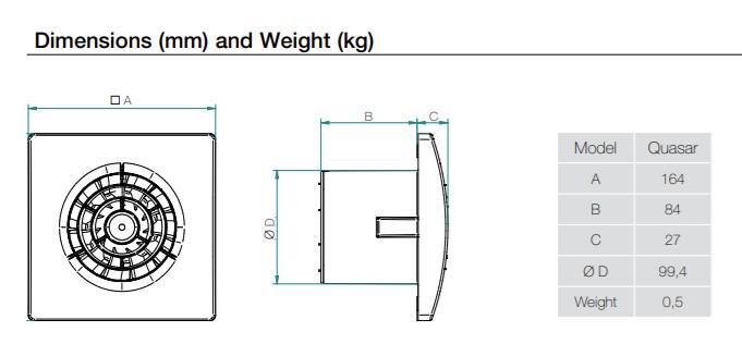 Вытяжной вентилятор Aerauliqa Quasar N - фото 3