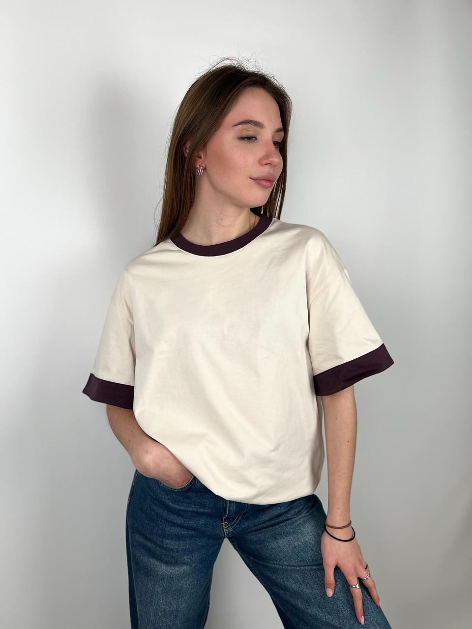 Футболка женская хлопковая Le Chat OS Бежевый (#25017-03)