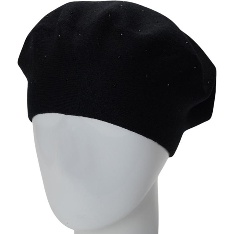 Берет двойной Lirus Блис из вискозы универсальный Черный (288308)