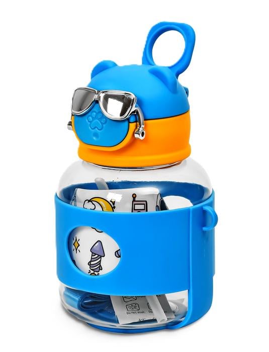 Бутылка-поилка детская Stenson R93492 пластиковая с трубочкой/ремешком 500 мл (606378)