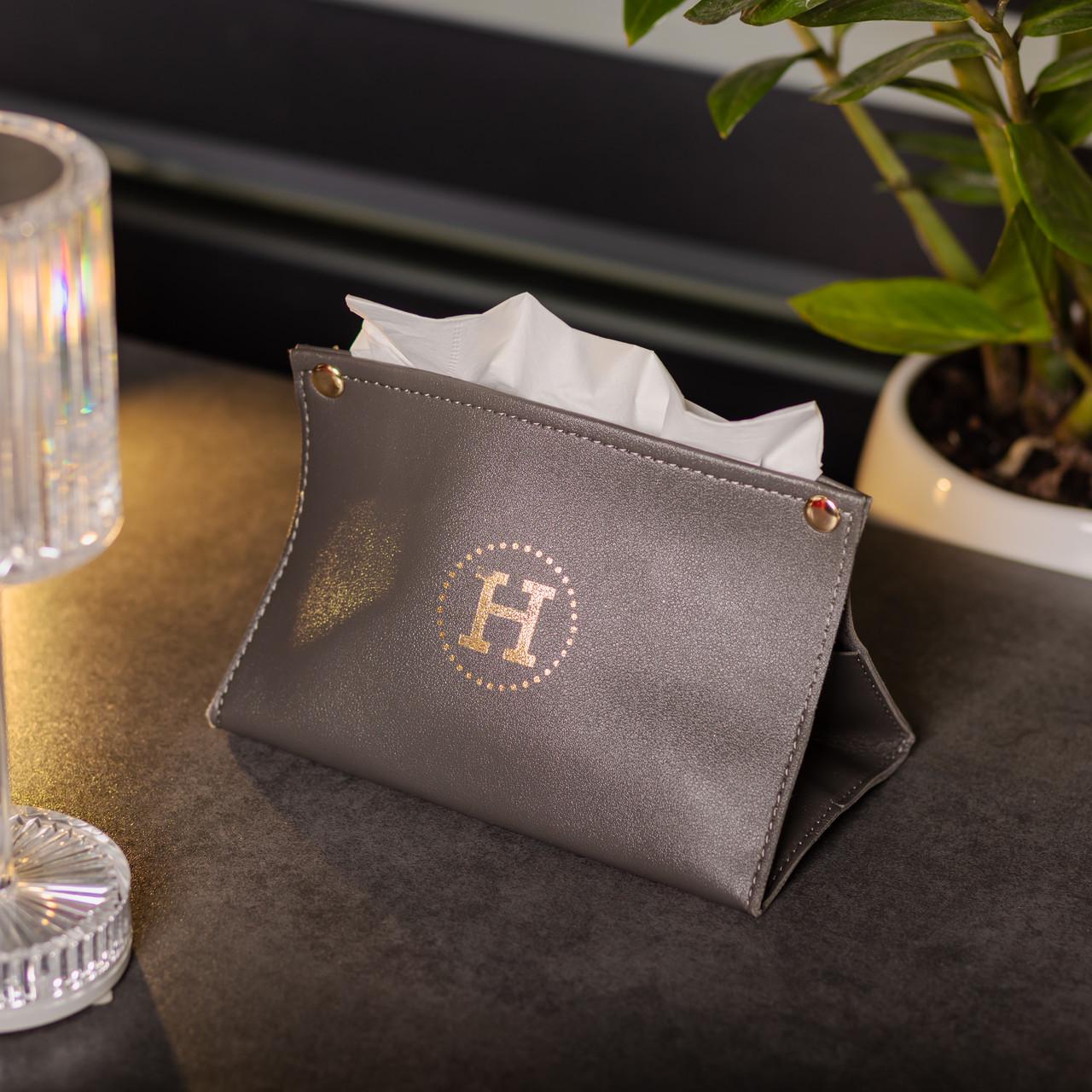 Салфетница из экокожи автомобильный HP-3-213G 20х7,5х11,5 см Серый (A-033512) - фото 5