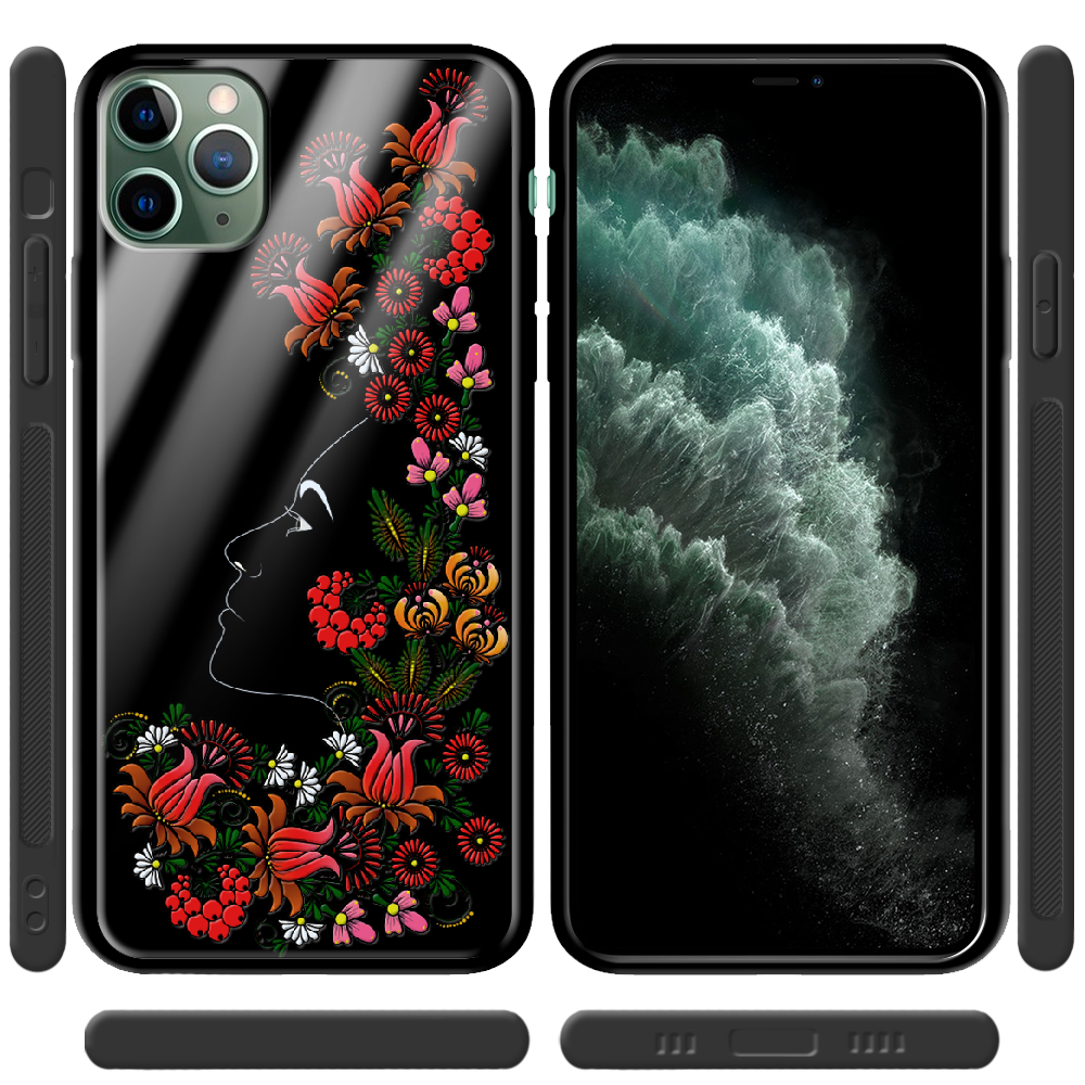 Чехол Boxface iPhone 11 Pro Max 3D Ukrainian Muse Черный силикон со стеклом (38194-bk64-38347) - фото 2