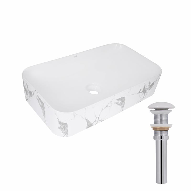 Раковина накладна Qtap Tern QTTER188MR49791 прямокутна з донним клапаном 610x350x135 мм Мармур (SD00055915) Раковина накладна Qtap Tern QTTER188MR49791 прямокутна з донним клапаном 610x350x135 мм Мармур (SD00055915)