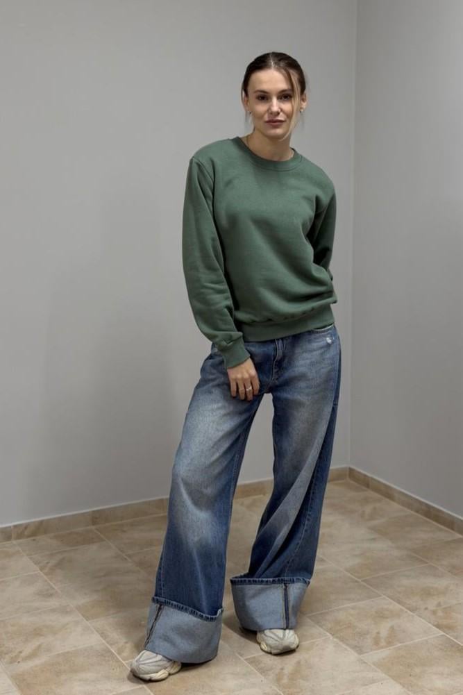 Світшот жіночий М116.4 з начосом L Світла оливка (30665193) - фото 4 Світшот жіночий М116.4 з начосом L Світла оливка (30665193) - фото 4