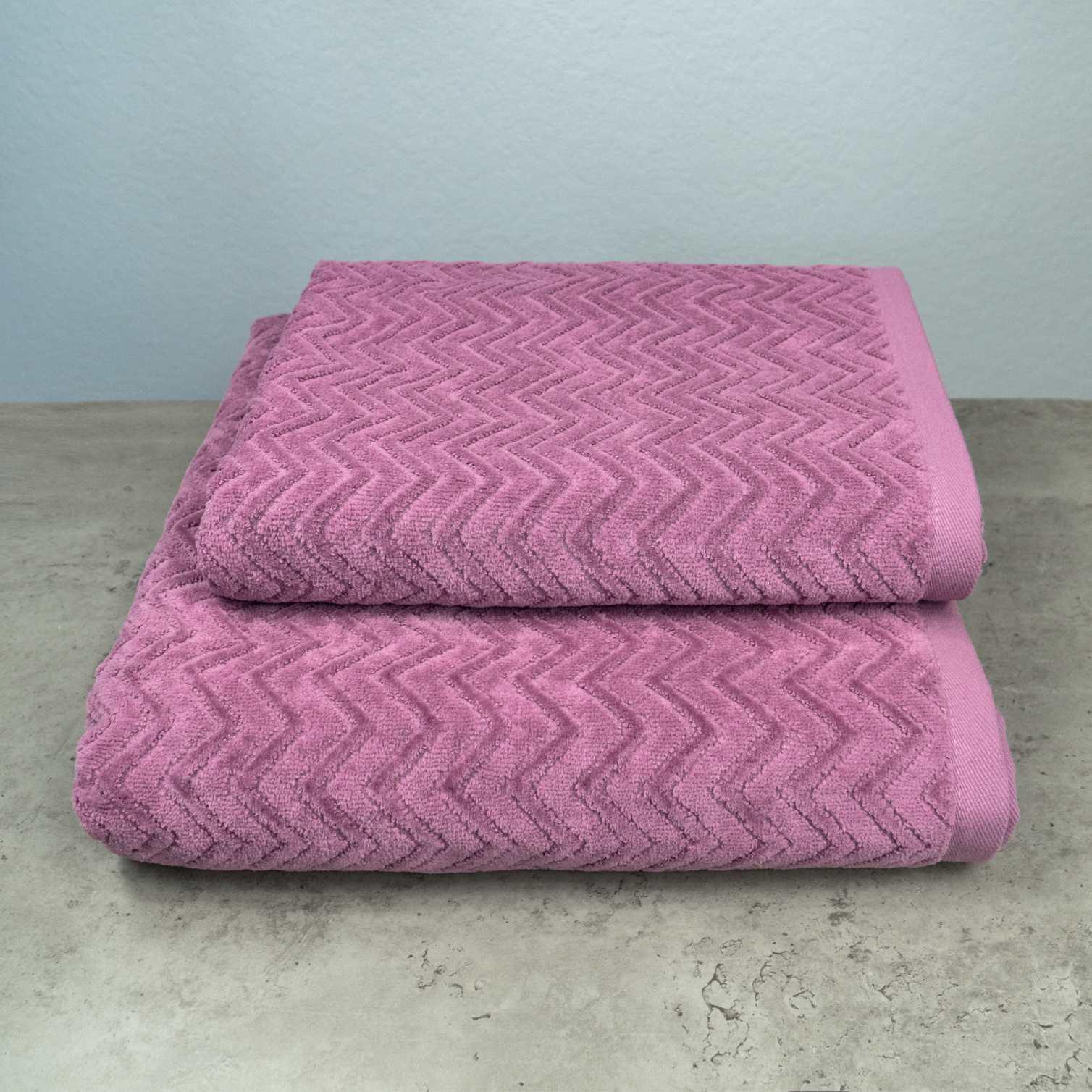 Набор полотенец GM Textile жаккардовые с велюром 2 шт. 50x90 см/70x140 см Фиолетовый (550-2k-gv-fiolet)