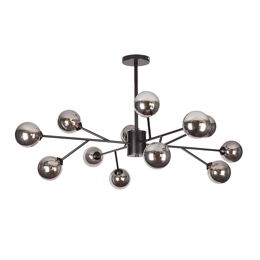 Люстра Levistella 7529806-12 BK+BK Молекула на 12 скляних плафонів Чорний/Графітовий (2663108453)