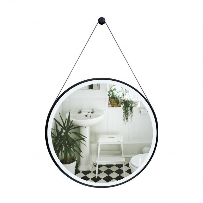 Зеркало для ванной комнаты Qtap Robin R600 с LED-подсветкой Black (QT13786502B)