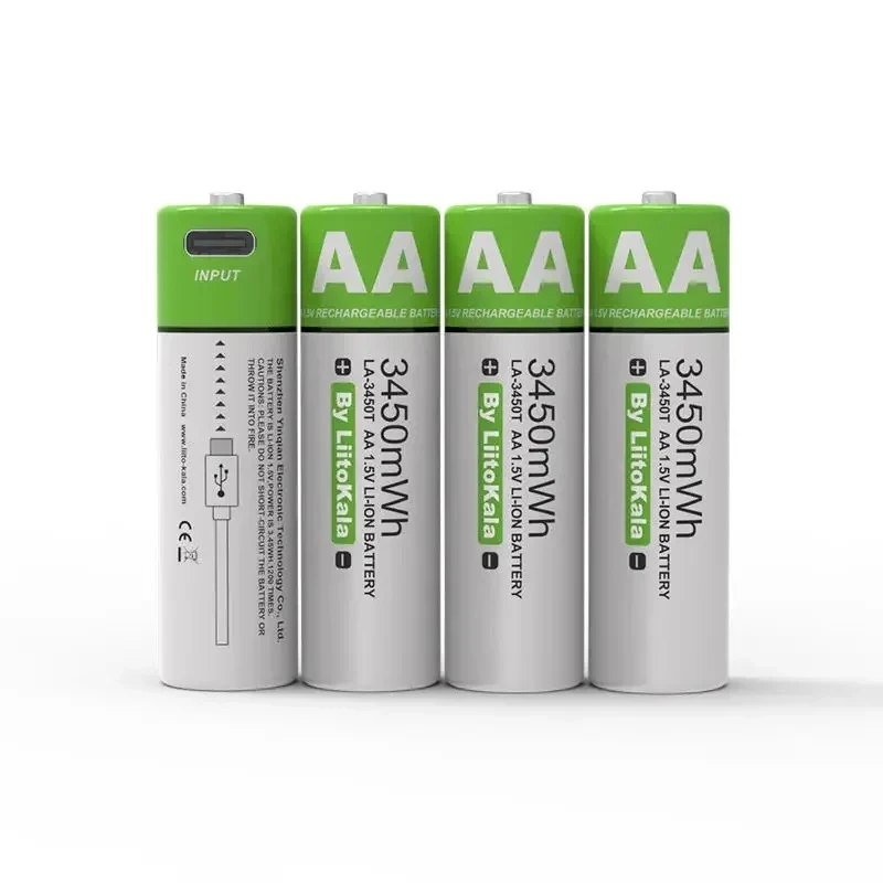Батарейки акумуляторні LiitoKala 3450 AA USB Type-C 1,5V 3450 mWh 4 шт. Батарейки акумуляторні LiitoKala 3450 AA USB Type-C 1,5V 3450 mWh 4 шт.