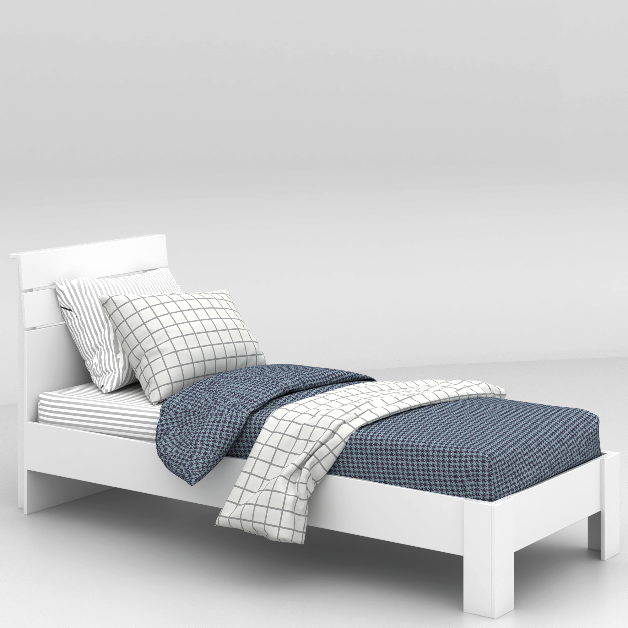 Кровать односпальная КР-8 Классик ДСП с ламелями 766х2128х866 мм Белый