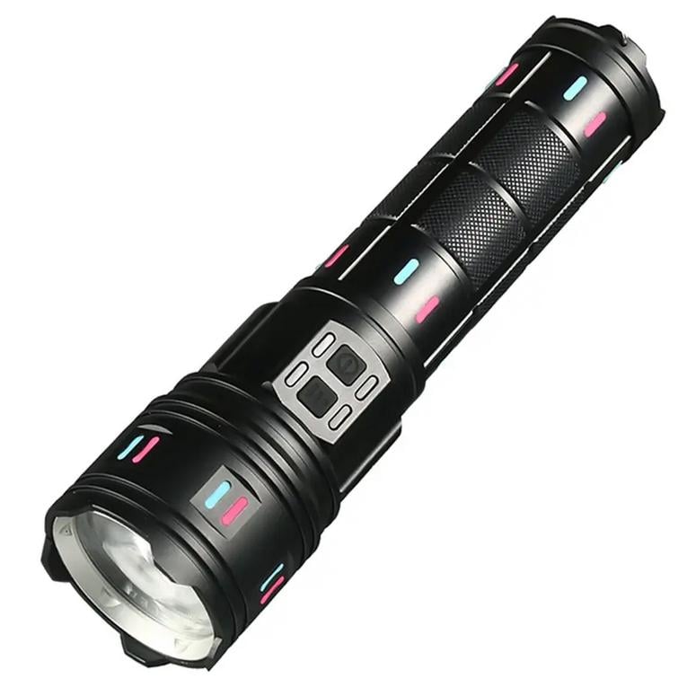 Ліхтар Night Vision Fluorescence AK177-White Laser LED PM60-TG 5 Color lenses 8x18650/Zoom/18000lm/USB-C/Power Bank Black