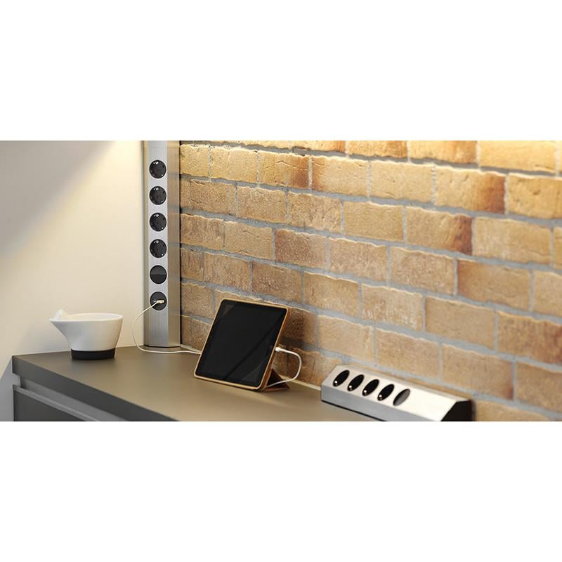 Блок розеточний CASIA 4 розетки з вимикачем та 2хUSB-модулями для зарядки (45428) - фото 3 Блок розеточний CASIA 4 розетки з вимикачем та 2хUSB-модулями для зарядки (45428) - фото 3