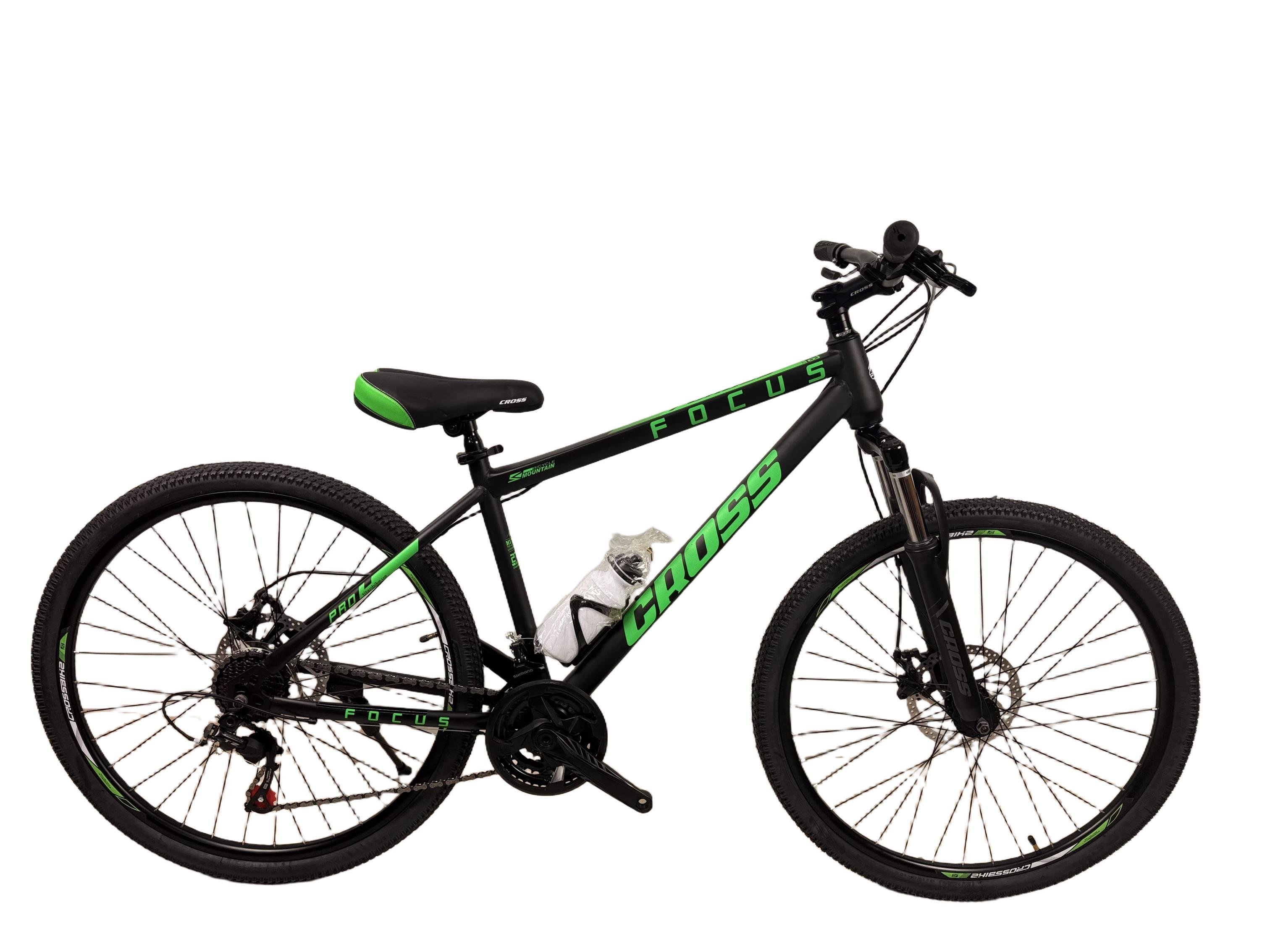 Велосипед Cross Focus 27.5" 17" Чорно-зелений