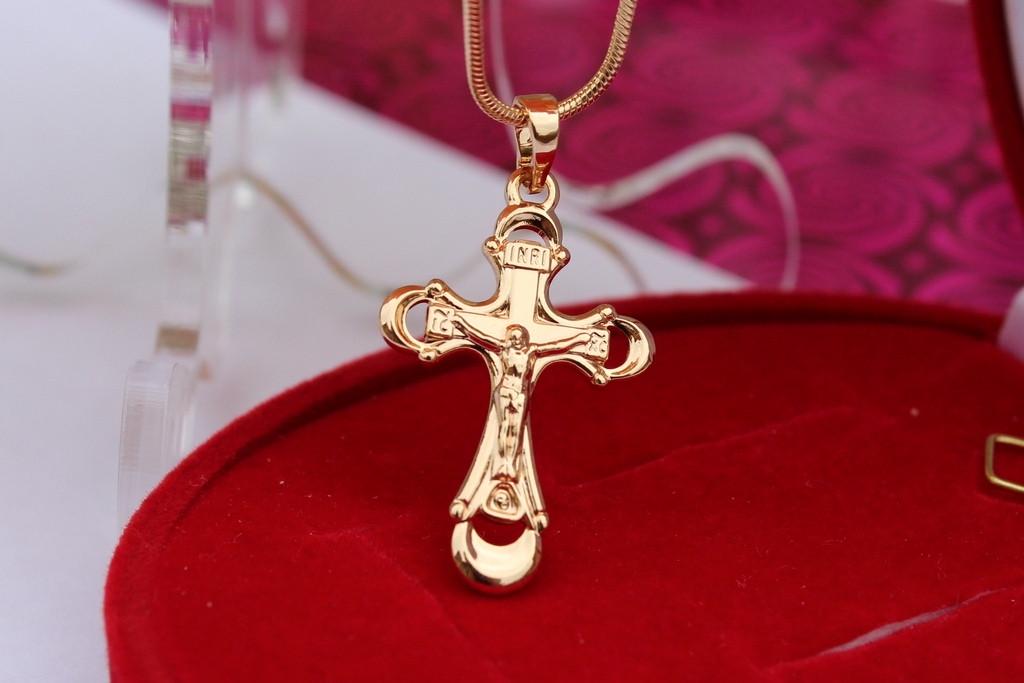Крестик Xuping Jewelry на краях полукольца 2,5 см Золотистый (2132184681)