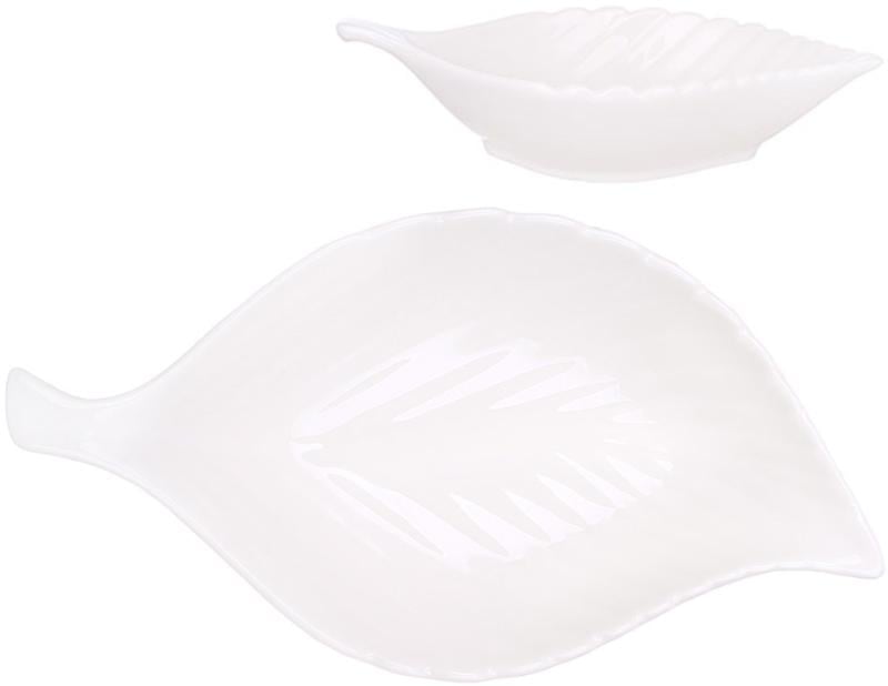 Салатники фарфоровые White City Лист 2 шт.800 мл 30,5х17 см