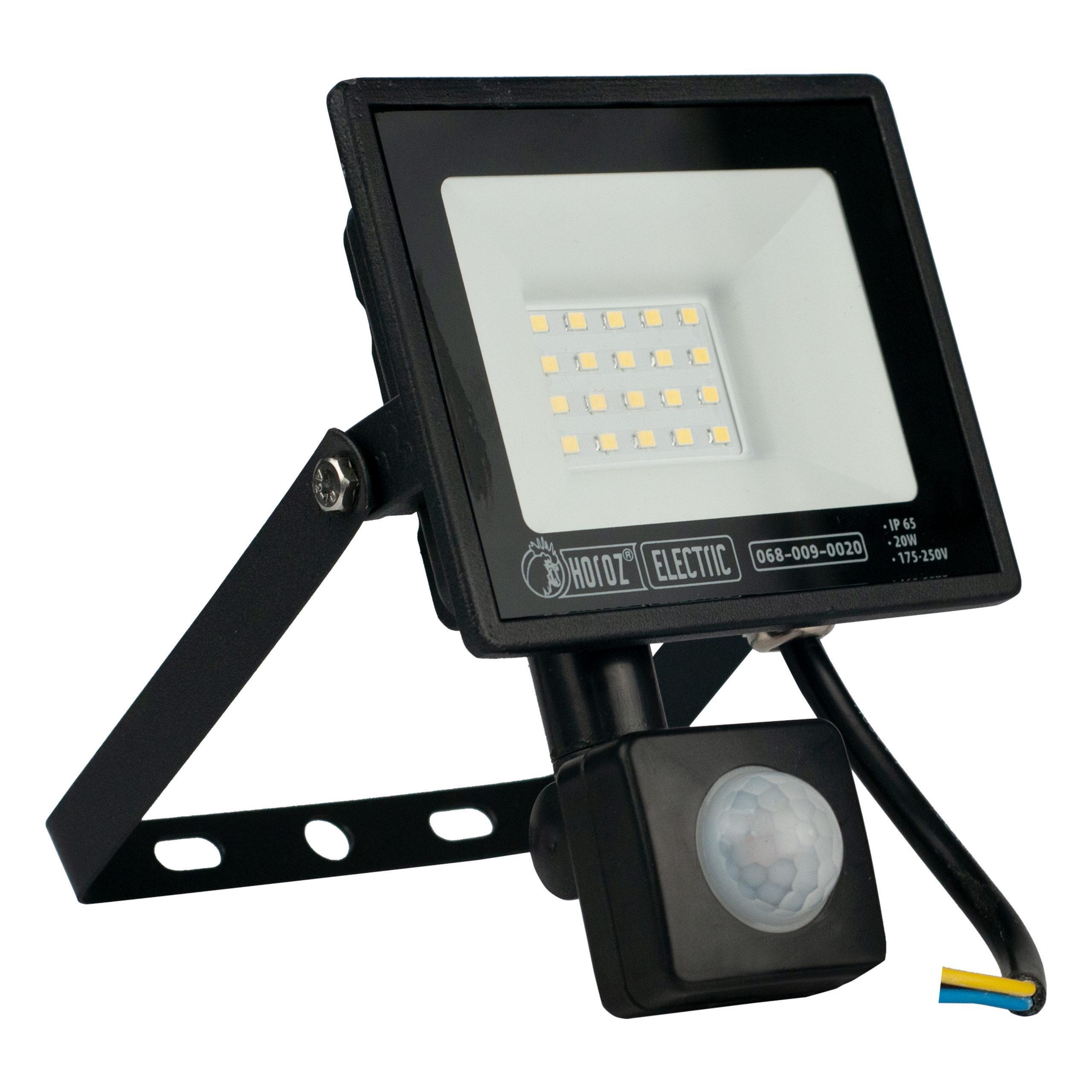 Прожектор светодиодный HOROZ ELECTRIC PARS/S-20 с датчиком движения 20W 6400K 1600 Lm 220-240V IP65 (068-009-0020-010)