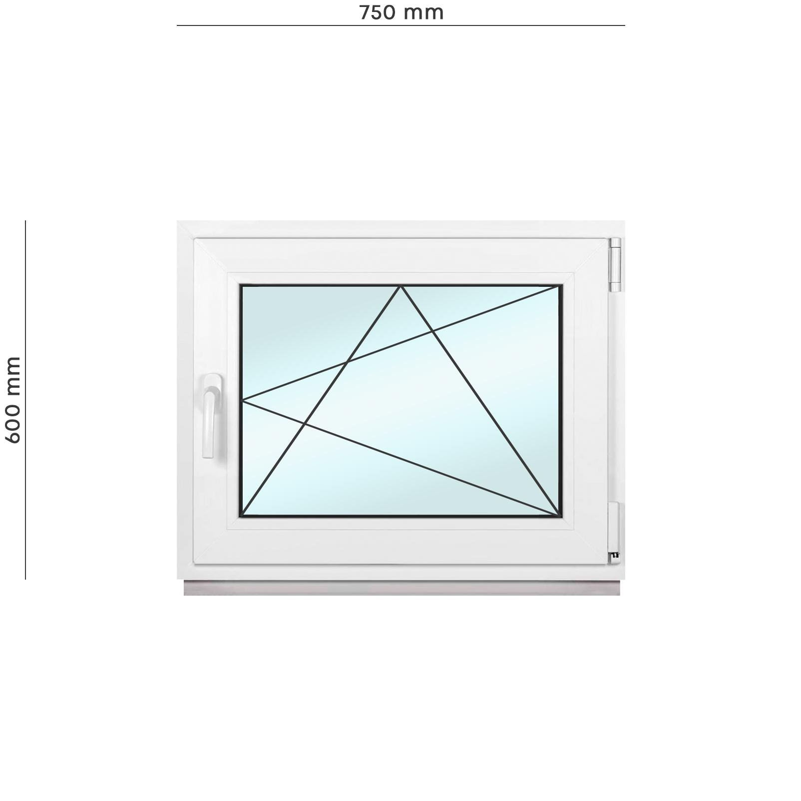Окно металлопластиковое Framex поворотно-откидное с правым открытием 750х600 мм Белый - фото 2