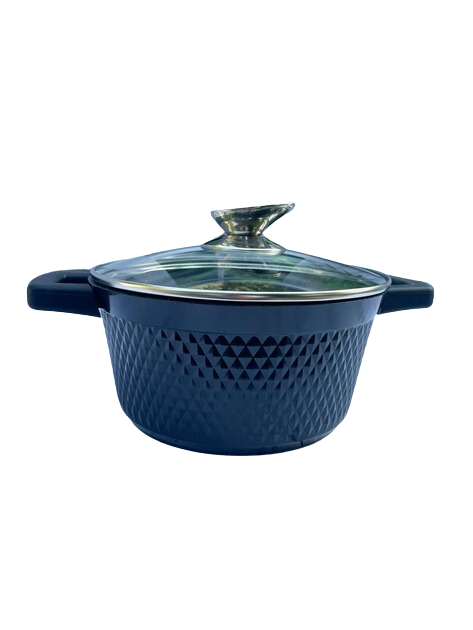 Кастрюля-казан с крышкой Benson BN-391 из литого алюминия с антипригарным мраморным покрытием 2,5 л Черный (BN-391)