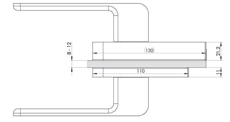 Дверная ручка для стекла WALA H4S32/SM1OM1 с магнитным механизмом и фиксатором В1 стекло-рама Серебряный (H4S32/SM1OM1) - фото 5