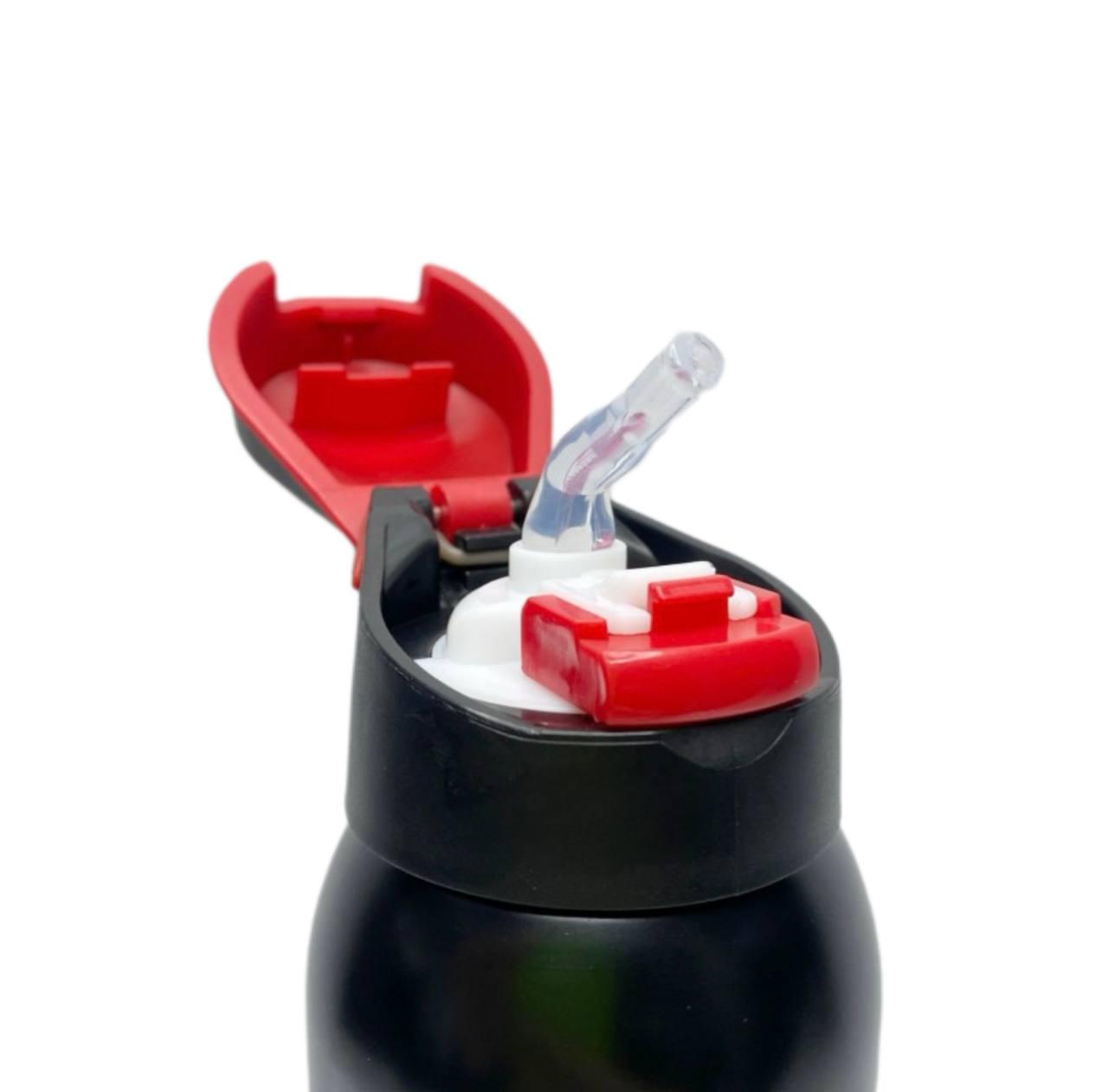 Термос із трубочкою Sport 350 мл Чорний з блакитним - фото 2 Термос із трубочкою Sport 350 мл Чорний з блакитним - фото 2