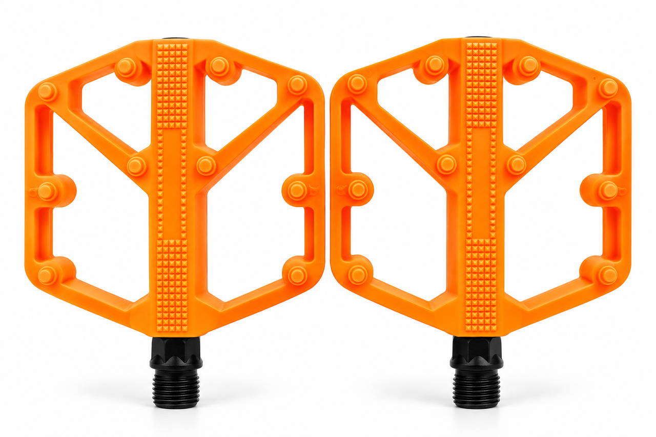 Педали велосипедные нейлоновые с шипами Feel Fit 275 г платформенные для MTB BMX 105х100 мм