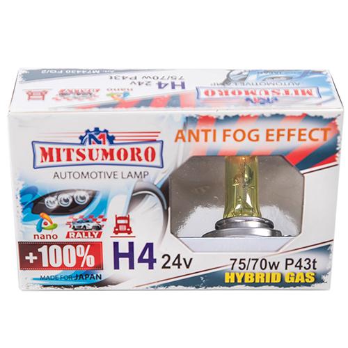 Автолампа Mitsumoro Н4 24 V 70 75 W P43t + 100 anti fog effect