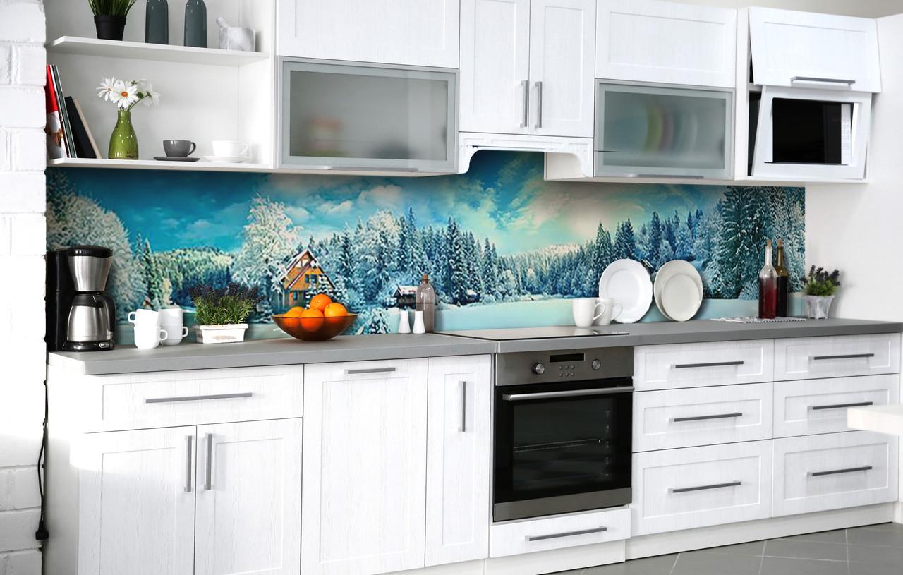 Кухонный фартук Во власти инея виниловый самоклеющийся 60х250 см