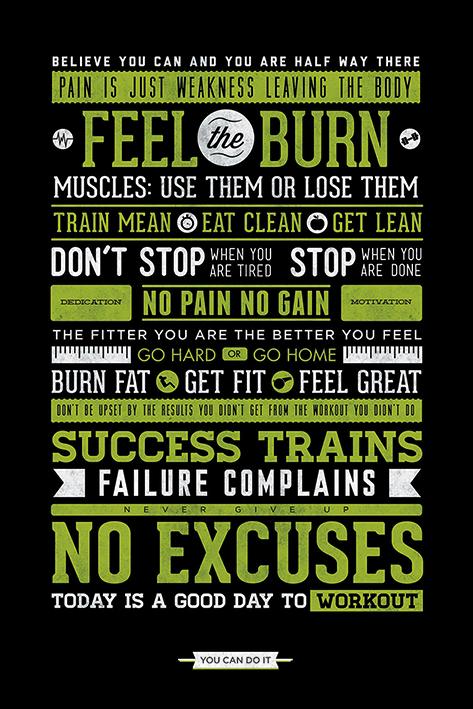 Постер плакат Спортивная Мотивация/Gym Motivational 61x91,5 см