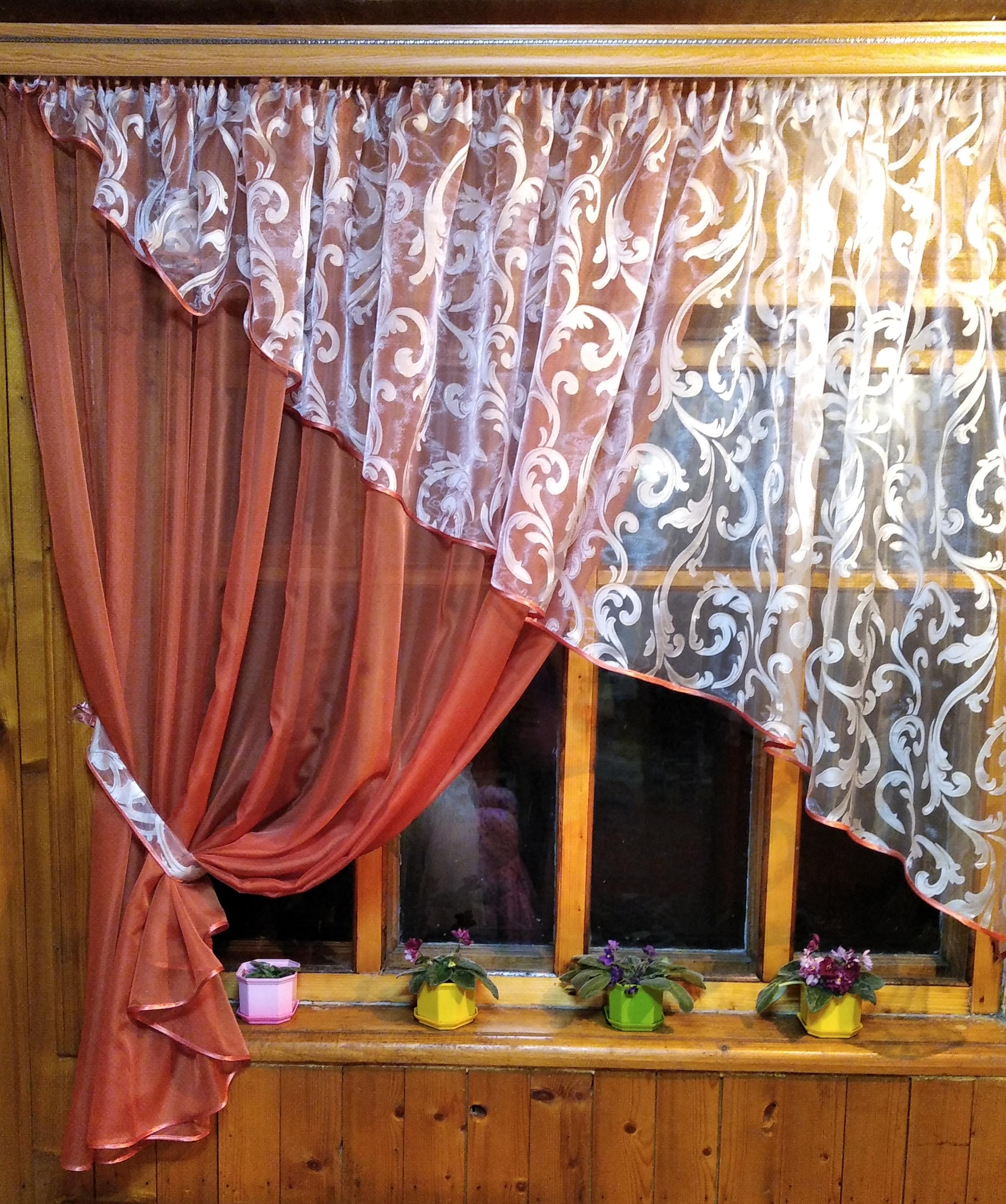 Шторы Анжелика вензель левая Терракотовый (1176496524)