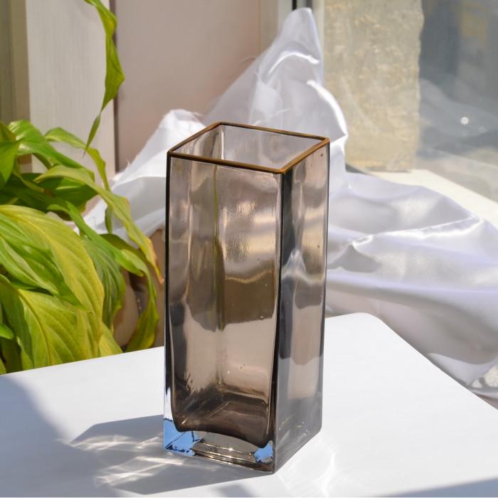 Ваза Art Flowlife ZG349 с золотым ободком 20х8х8 см Черный (DR000653)